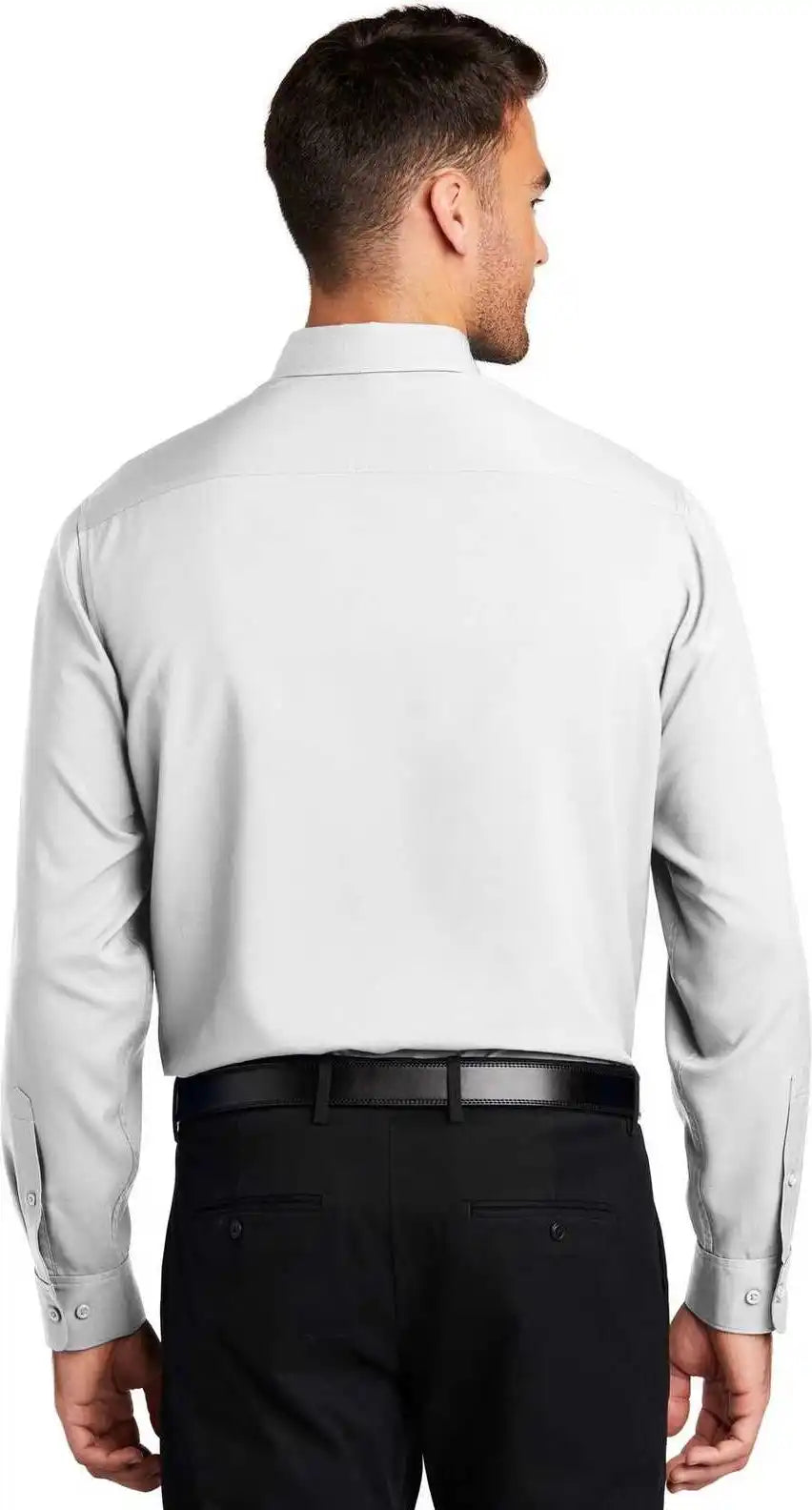 Port Authority W401 Long Sleeve Performance Staff Shirt - White