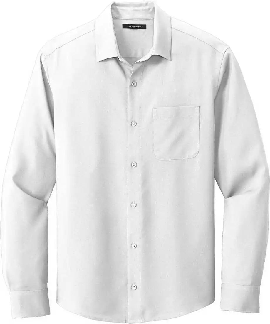 Port Authority W401 Long Sleeve Performance Staff Shirt - White