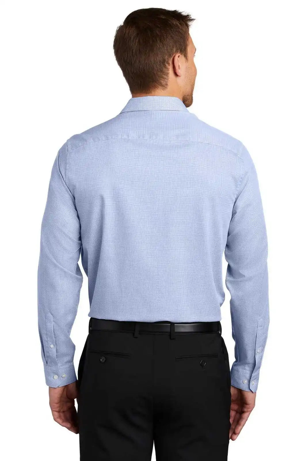 Port Authority W645 Pincheck Easy Care Shirt - Blue Horizon White