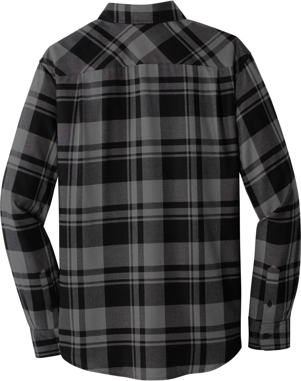 Port Authority W668 Plaid Flannel Shirt - Gray Black - Gray/ / Adult Xs