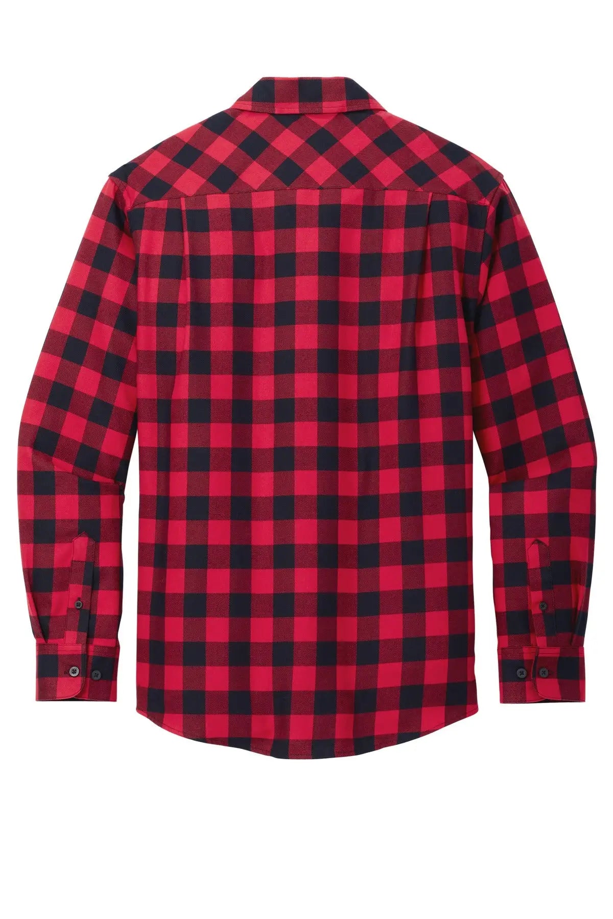 Port Authority W668 Plaid Flannel Shirt - Red Black Buffalo Check