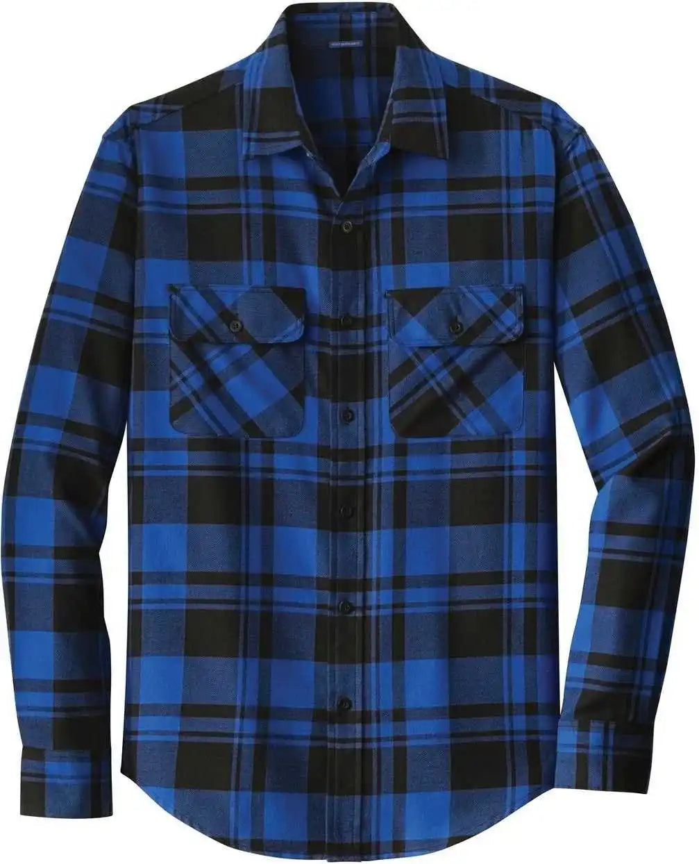 Port Authority W668 Plaid Flannel Shirt Royal Black