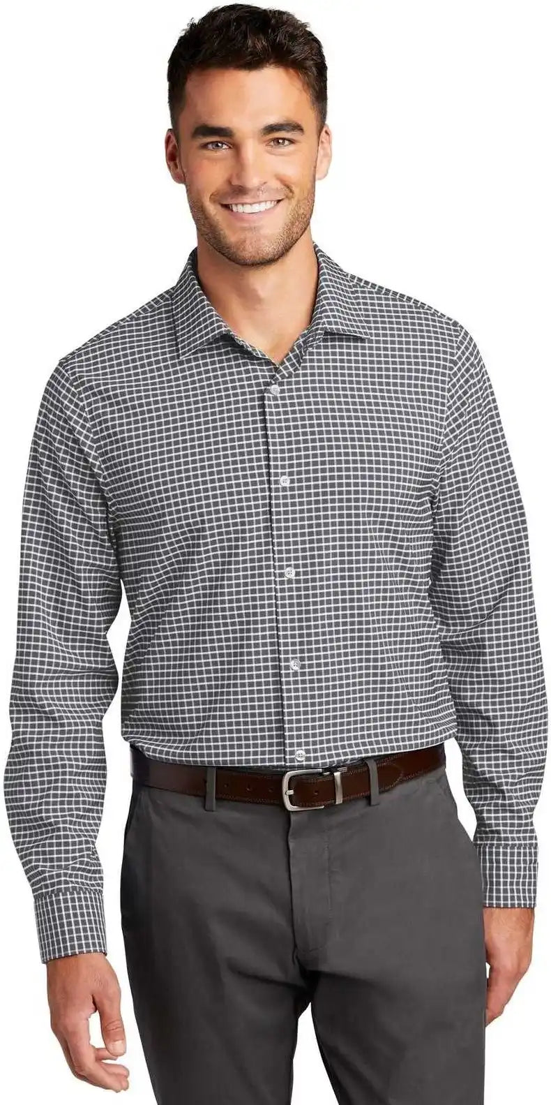 Port Authority W680 City Stretch Shirt - Graphite White
