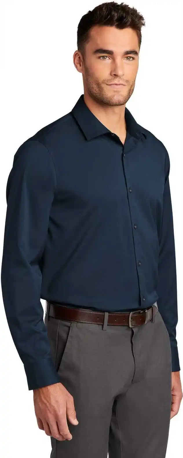 Port Authority W680 City Stretch Shirt River Blue Navy