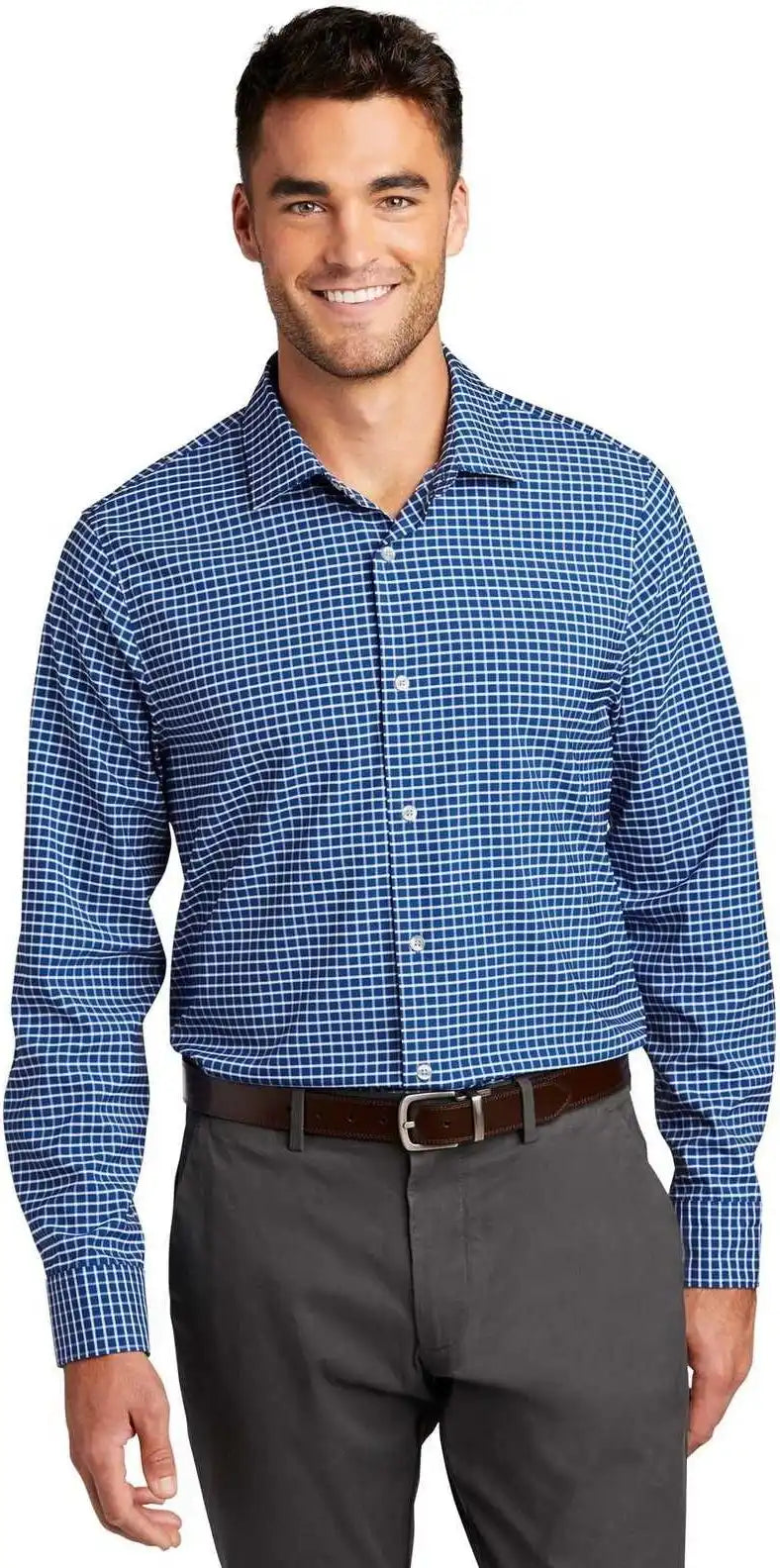 Port Authority W680 City Stretch Shirt - True Blue White