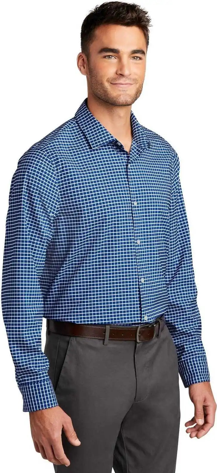 Port Authority W680 City Stretch Shirt True Blue White