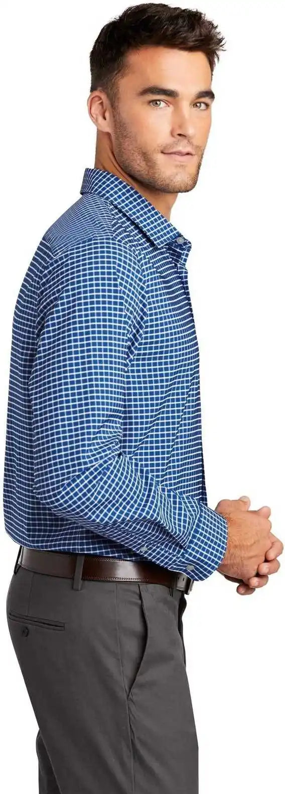 Port Authority W680 City Stretch Shirt True Blue White