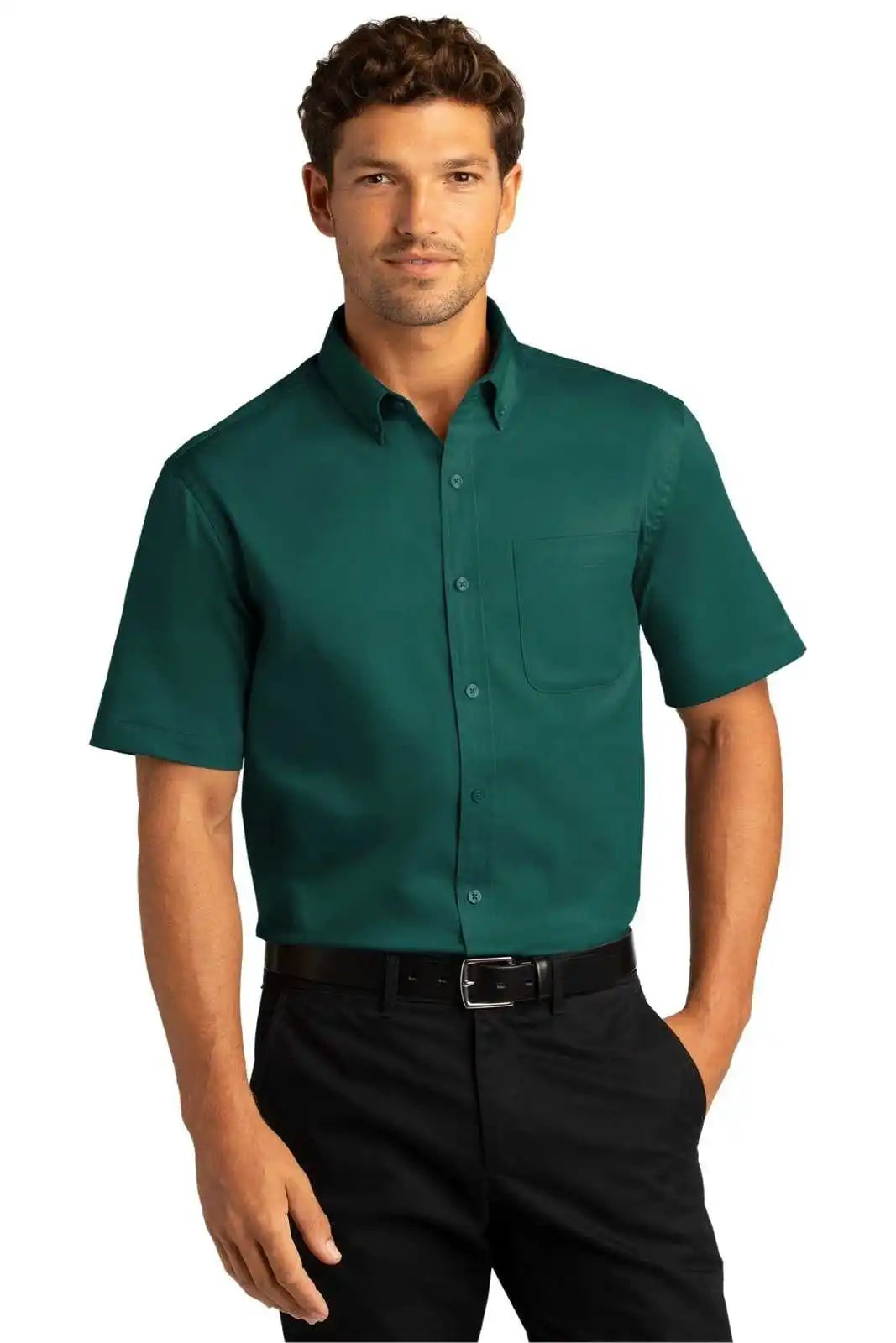 Port Authority W809 Short Sleeve Superpro React Twill Shirt - Marine Green
