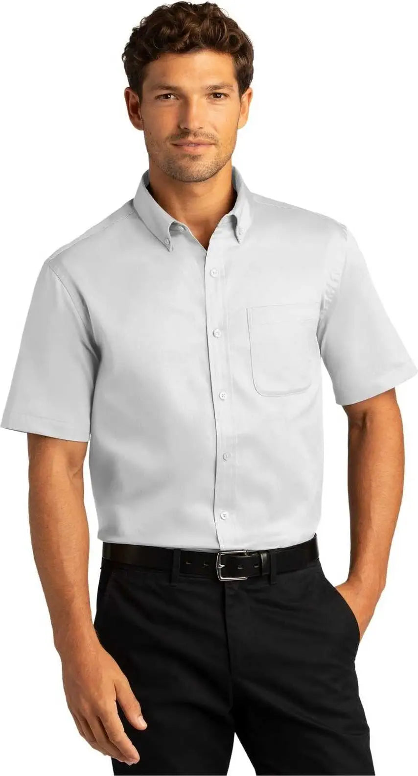 Port Authority W809 Short Sleeve Superpro React Twill Shirt - White