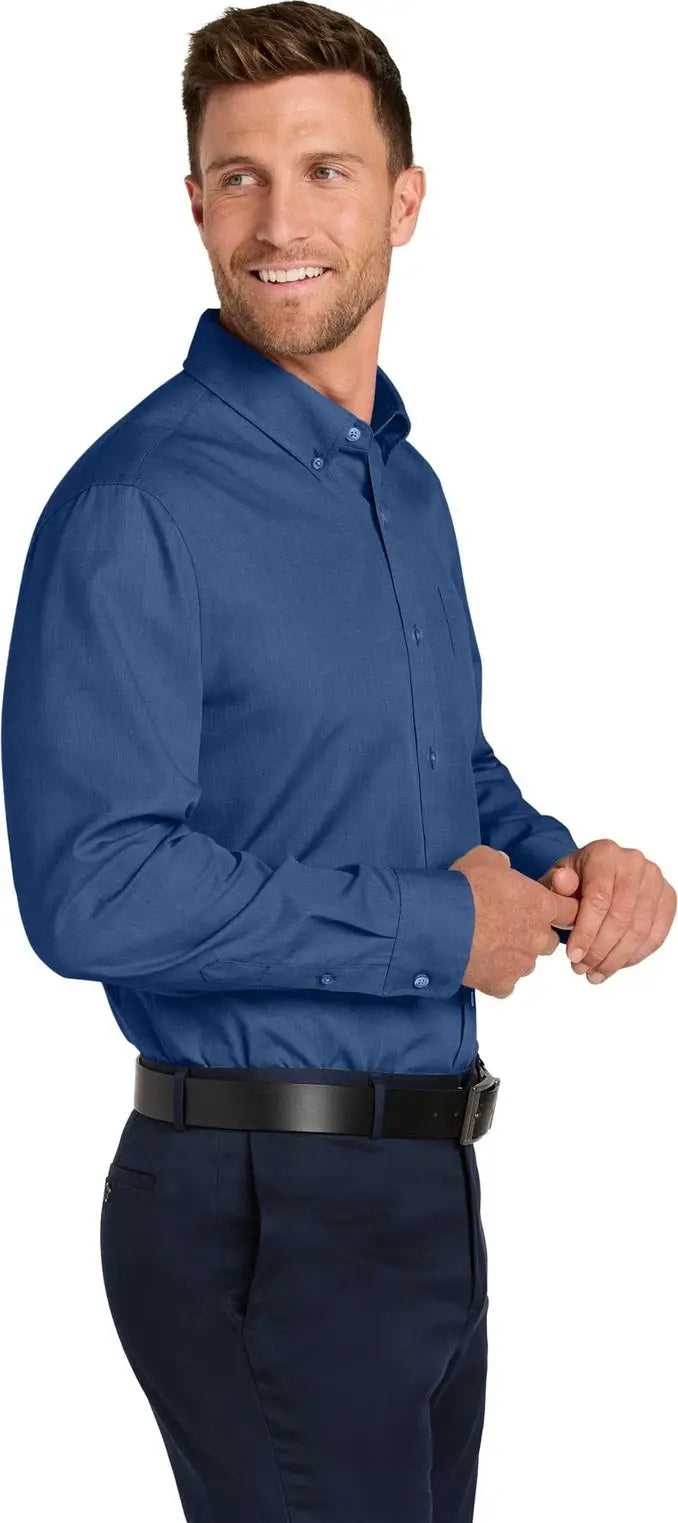 Port Authority W816 Long Sleeve Nailhead Easy Care Shirt - Mediterranean Blue