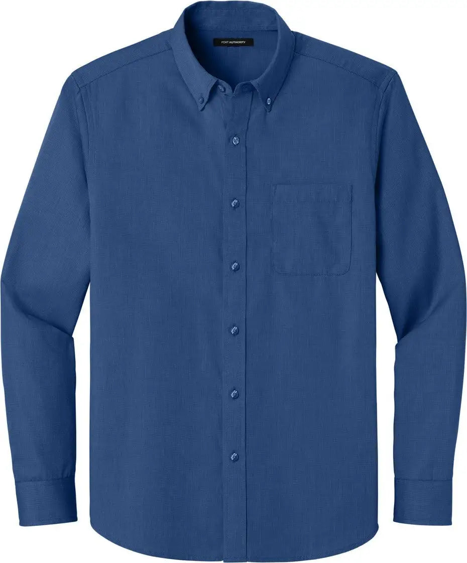 Port Authority W816 Long Sleeve Nailhead Easy Care Shirt - Mediterranean Blue