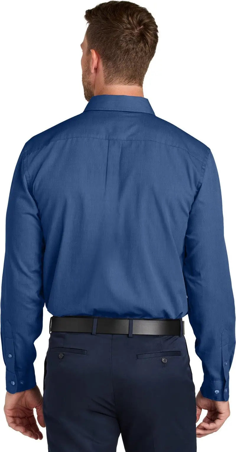 Port Authority W816 Long Sleeve Nailhead Easy Care Shirt - Mediterranean Blue