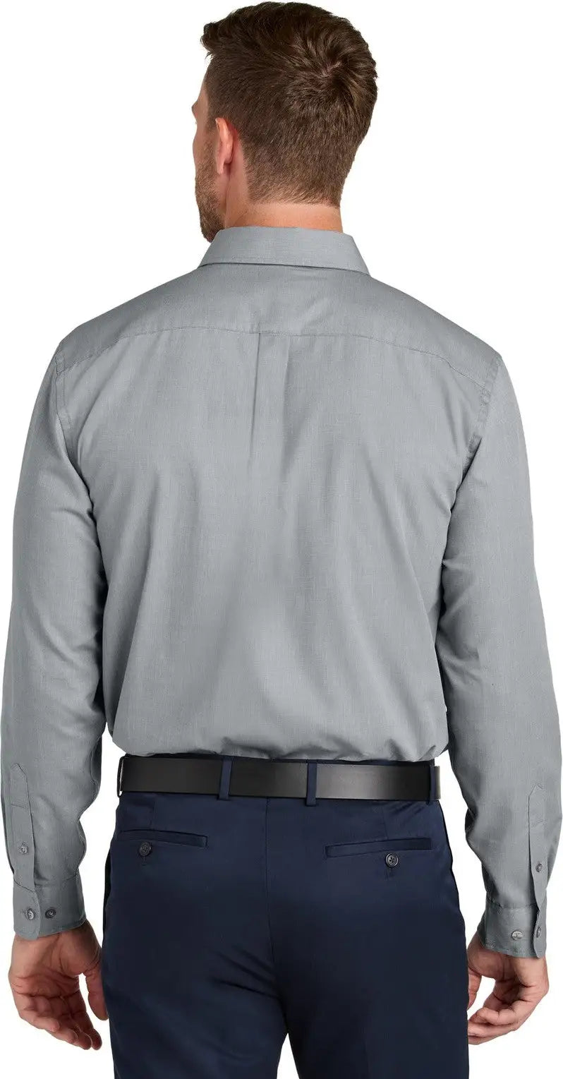 Port Authority W816 Long Sleeve Nailhead Easy Care Shirt - Gusty Gray
