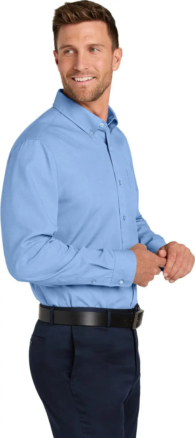 Port Authority W816 Long Sleeve Nailhead Easy Care Shirt - Swiss Blue