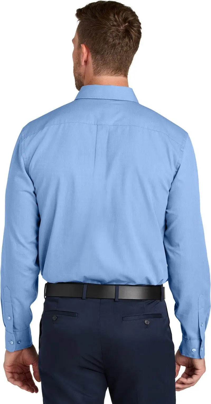 Port Authority W816 Long Sleeve Nailhead Easy Care Shirt - Swiss Blue