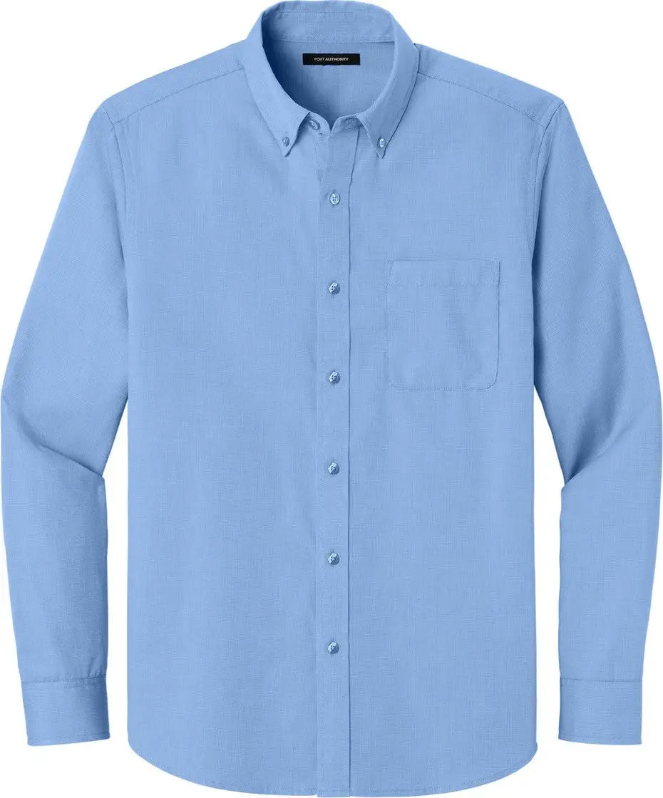 Port Authority W816 Long Sleeve Nailhead Easy Care Shirt - Swiss Blue