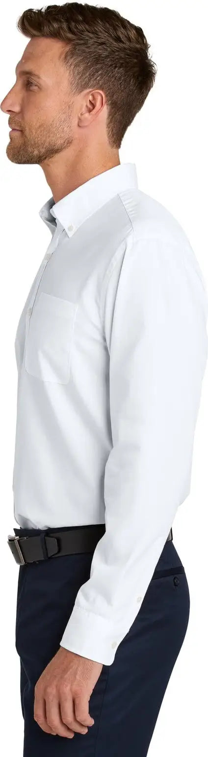 Port Authority W816 Long Sleeve Nailhead Easy Care Shirt - White
