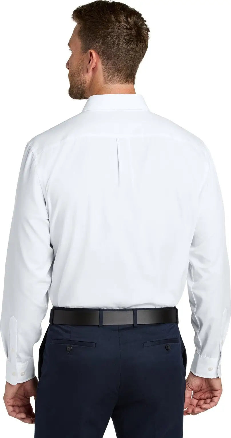 Port Authority W816 Long Sleeve Nailhead Easy Care Shirt - White