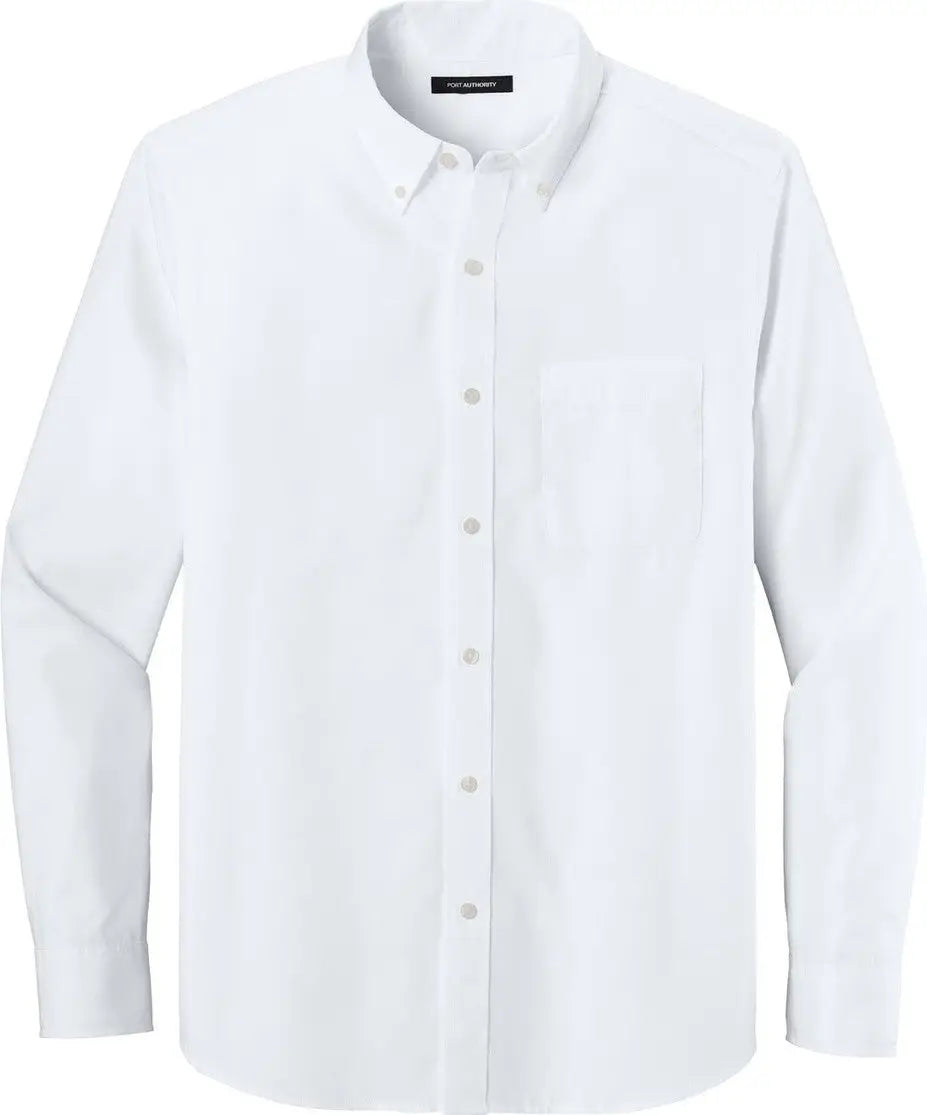 Port Authority W816 Long Sleeve Nailhead Easy Care Shirt - White