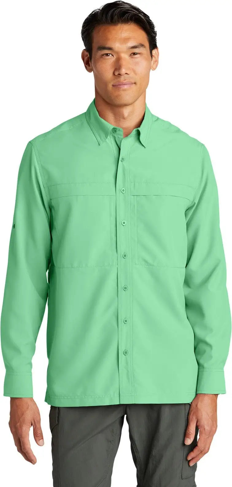 Port Authority W960 Long Sleeve Uv Daybreak Shirt - Bright Seafoam - Adult Xs