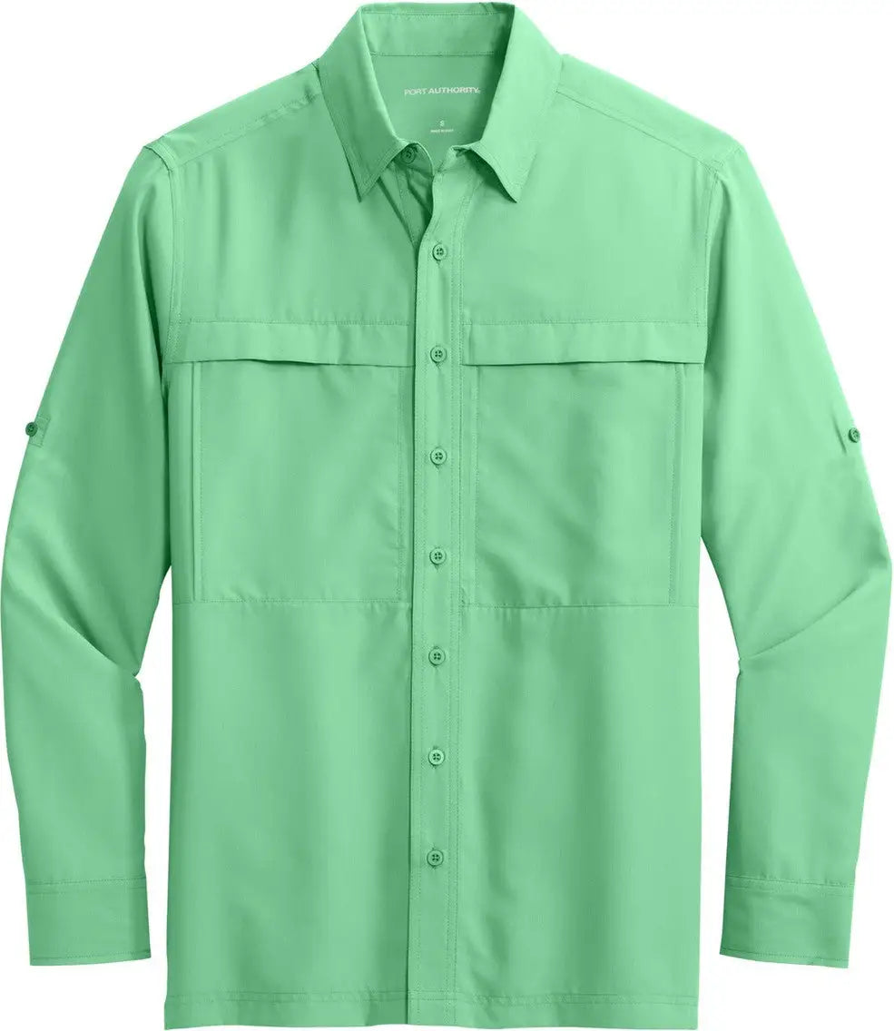 Port Authority W960 Long Sleeve Uv Daybreak Shirt - Bright Seafoam