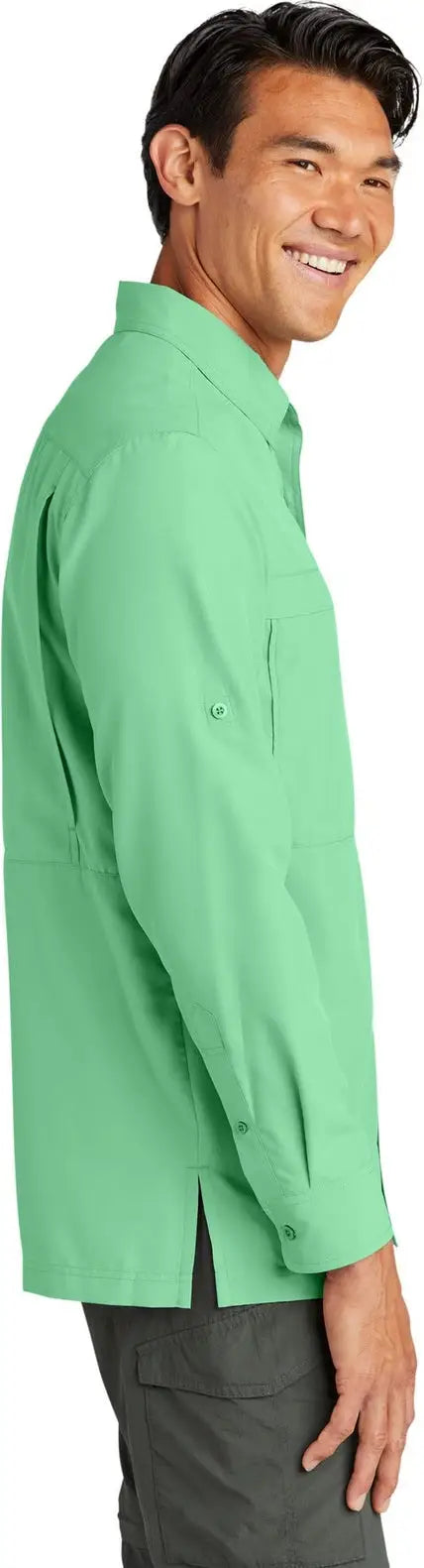Port Authority W960 Long Sleeve Uv Daybreak Shirt - Bright Seafoam