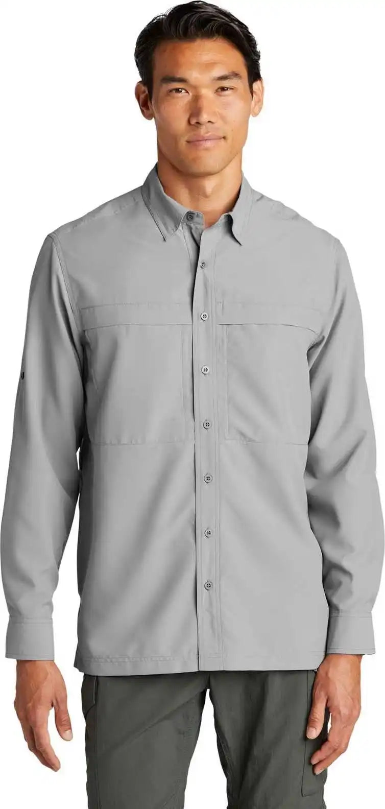 Port Authority W960 Long Sleeve Uv Daybreak Shirt Gusty Grey