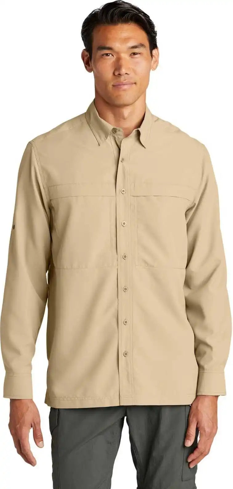 Port Authority W960 Long Sleeve Uv Daybreak Shirt Oat