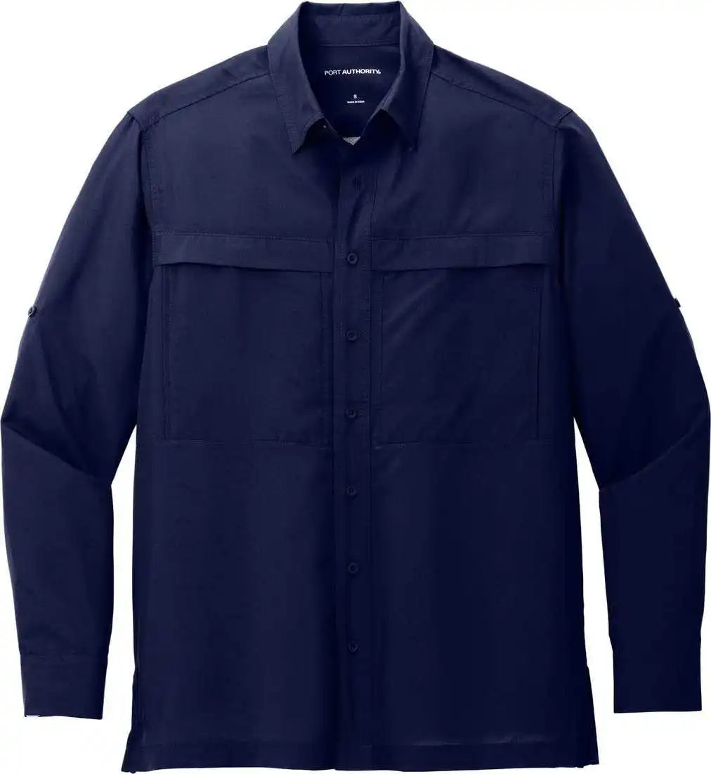 Port Authority W960 Long Sleeve Uv Daybreak Shirt True Navy