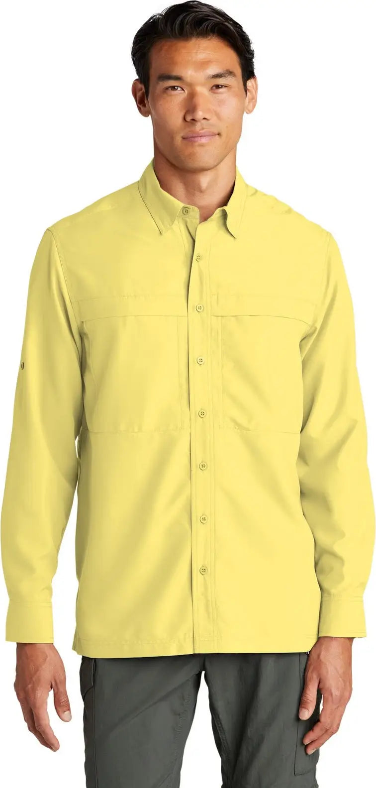 Port Authority W960 Long Sleeve Uv Daybreak Shirt - Yellow - Adult Xs