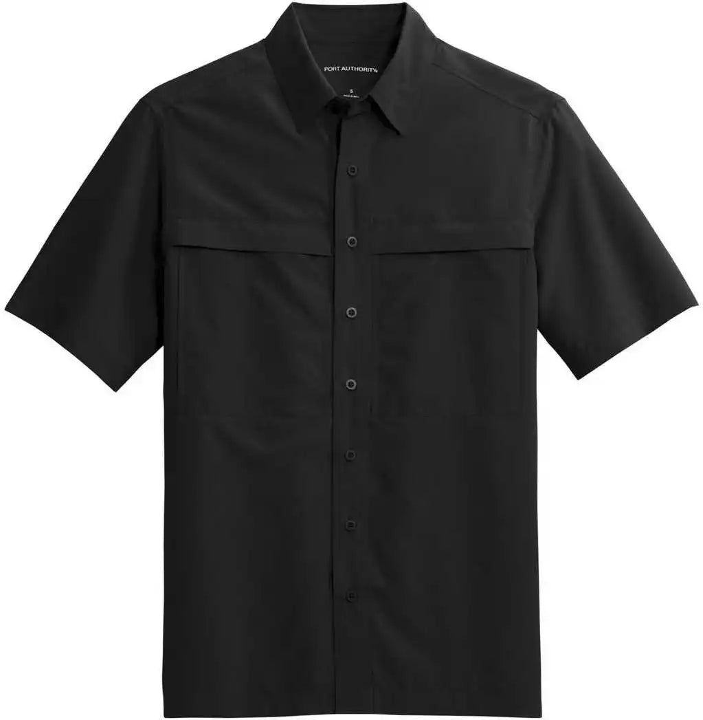 Port Authority W961 Short Sleeve Uv Daybreak Shirt Deep Black