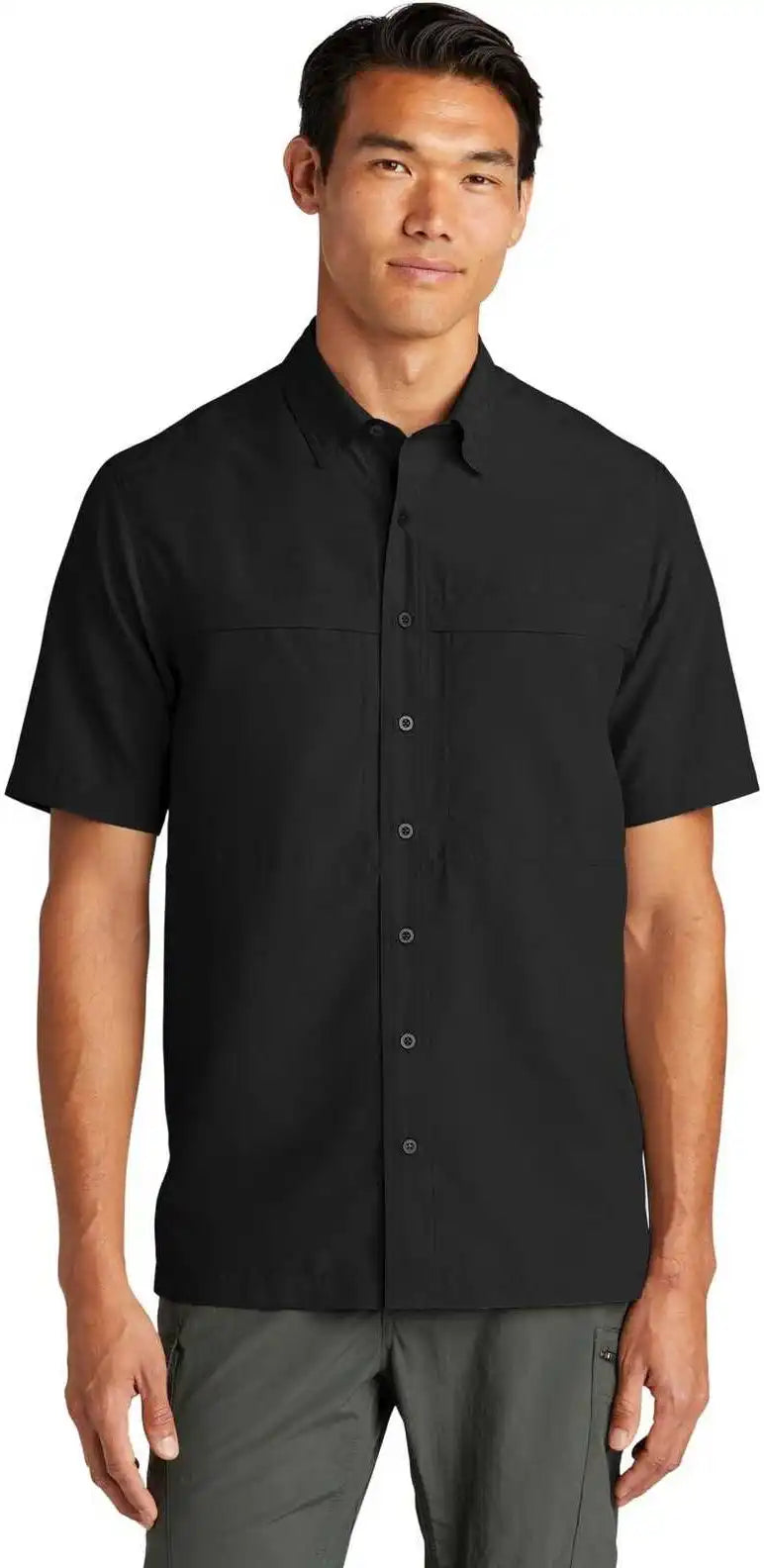 Port Authority W961 Short Sleeve Uv Daybreak Shirt Deep Black