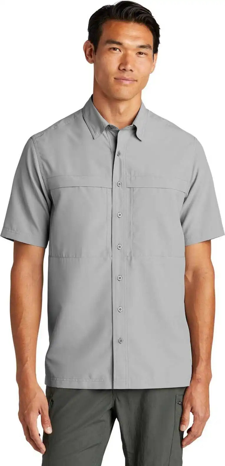 Port Authority W961 Short Sleeve Uv Daybreak Shirt Gusty Grey