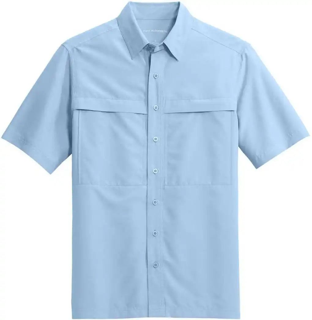 Port Authority W961 Short Sleeve Uv Daybreak Shirt Light Blue
