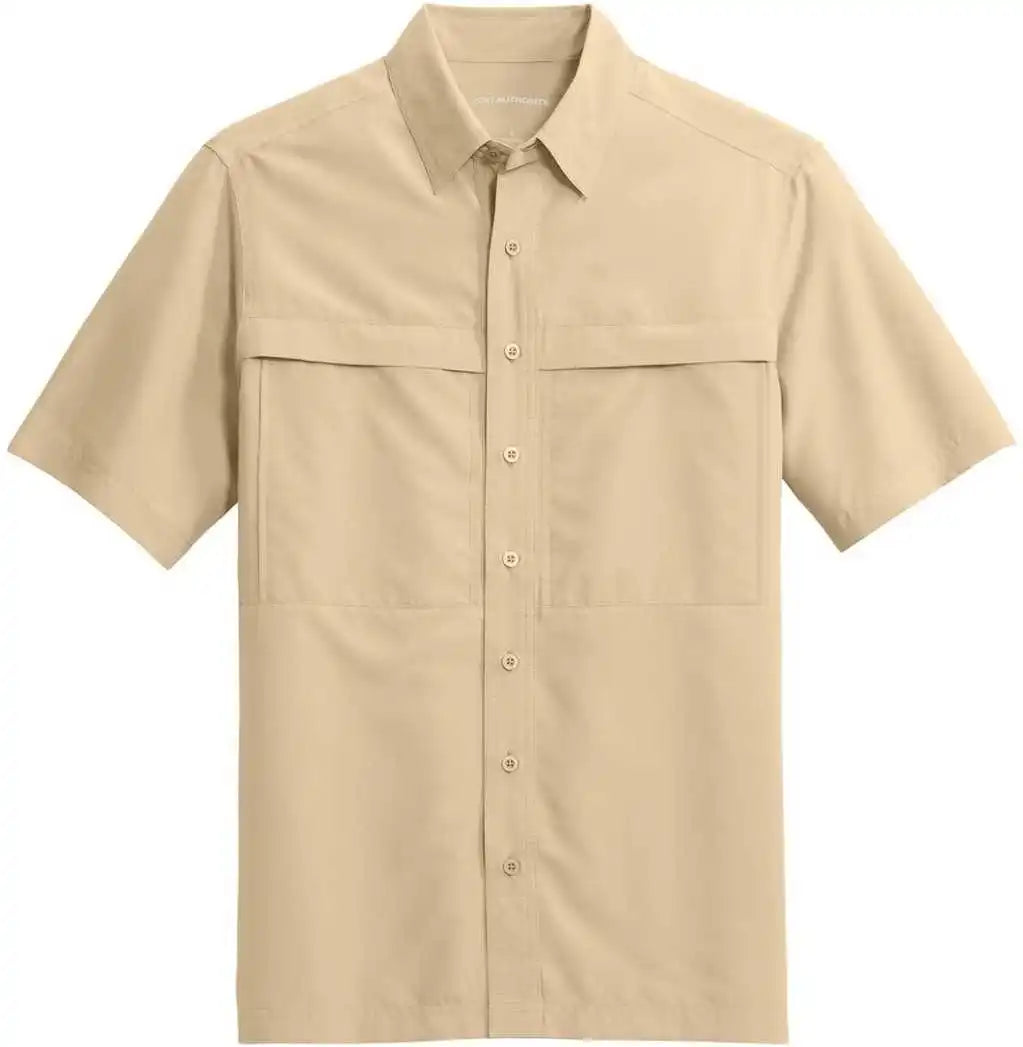 Port Authority W961 Short Sleeve Uv Daybreak Shirt Oat