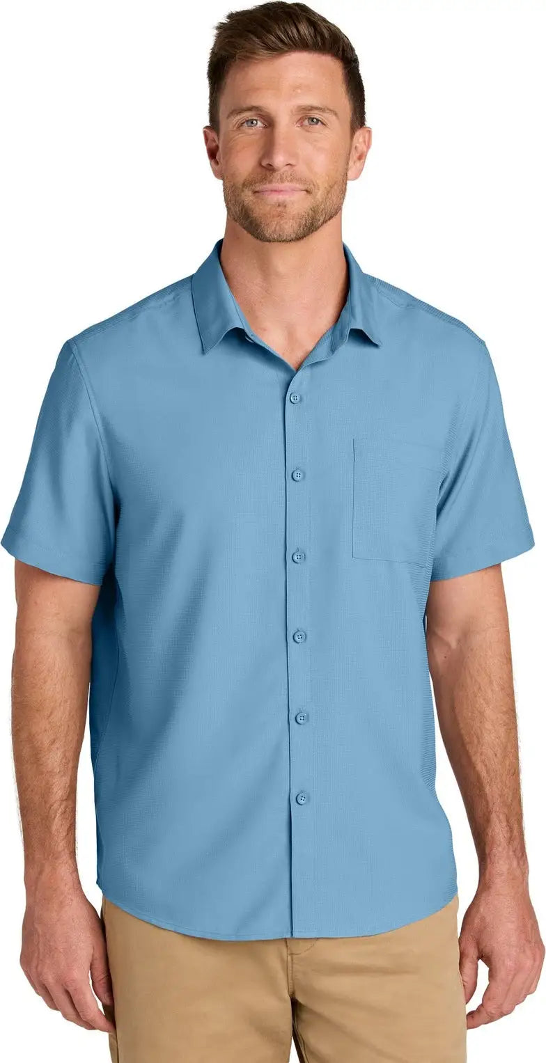 Port Authority W963 Short Sleeve Uv Dockside Shirt - Carolina Blue - Adult Xs