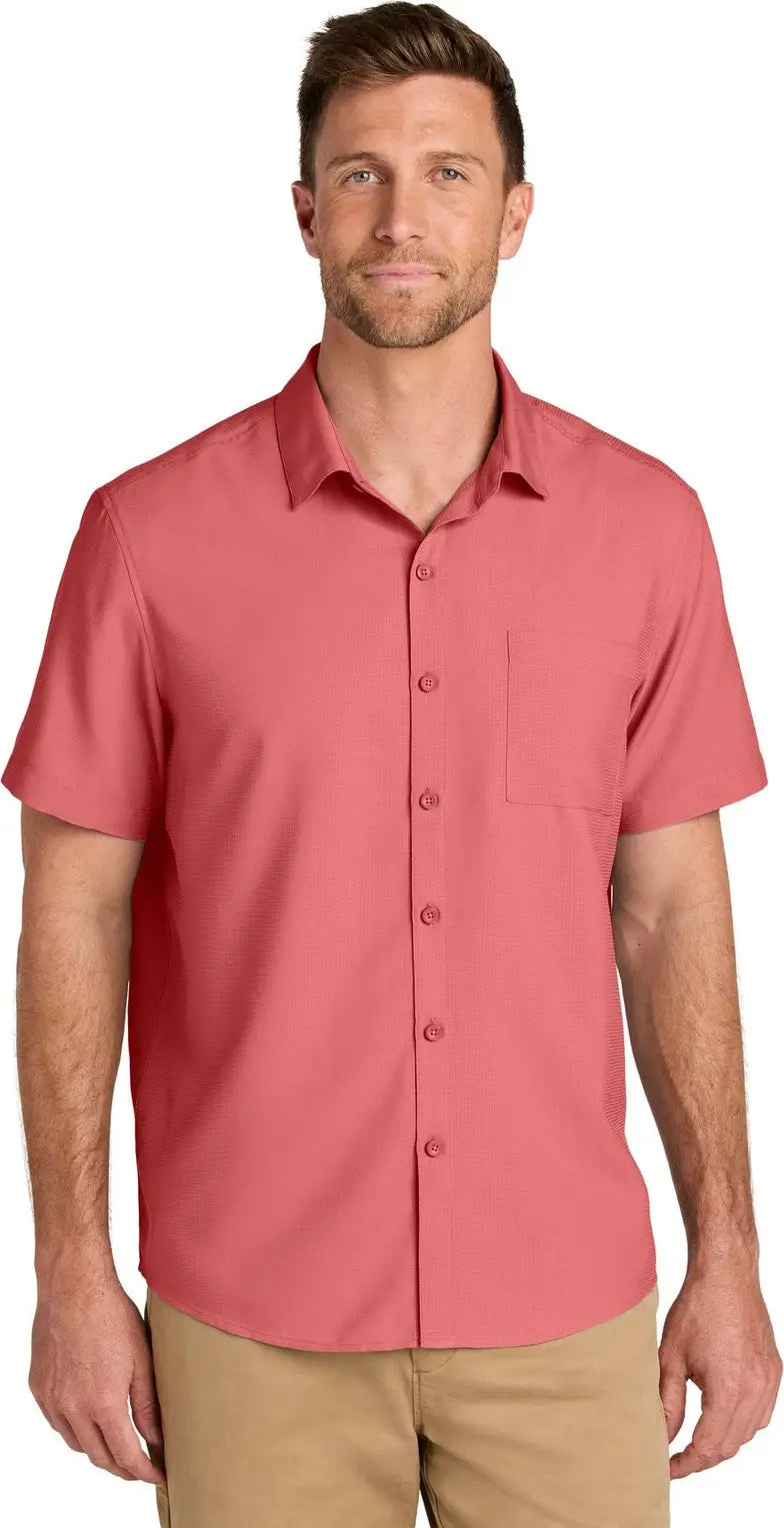 Port Authority W963 Short Sleeve Uv Dockside Shirt - Coral Reef - Adult Xs