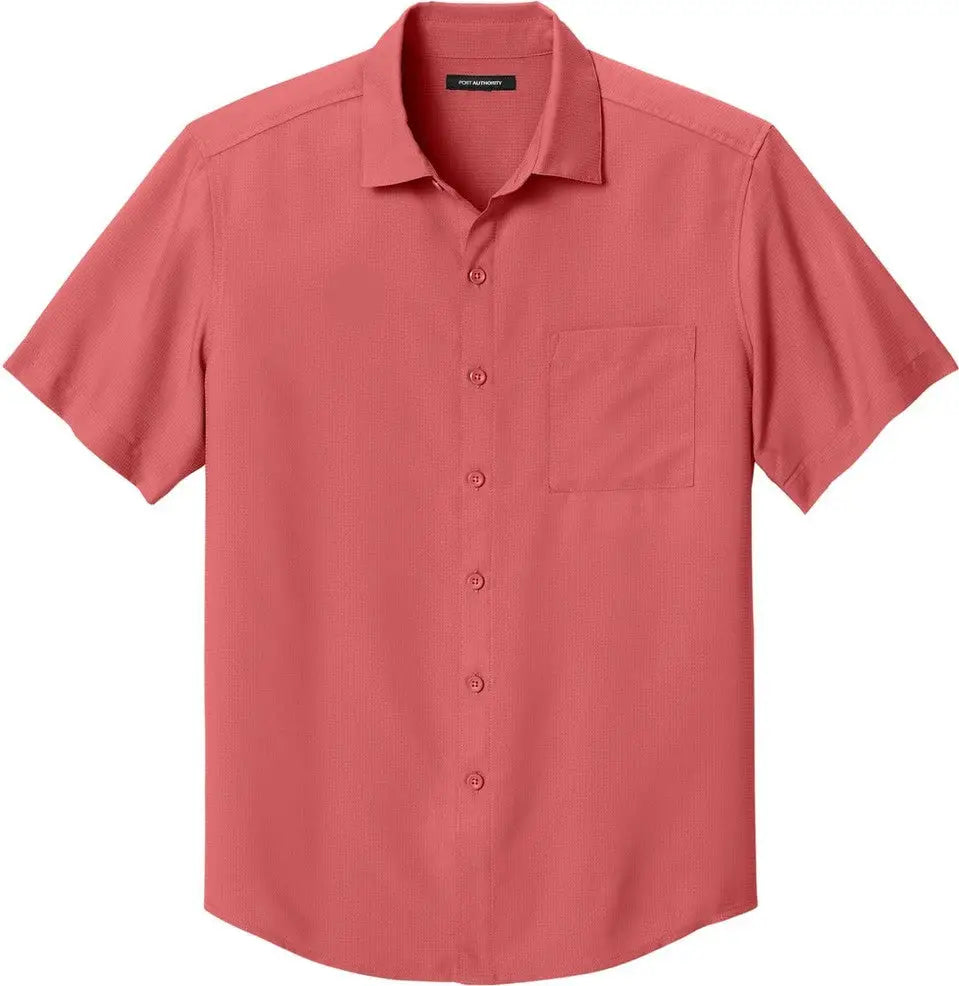 Port Authority W963 Short Sleeve Uv Dockside Shirt - Coral Reef
