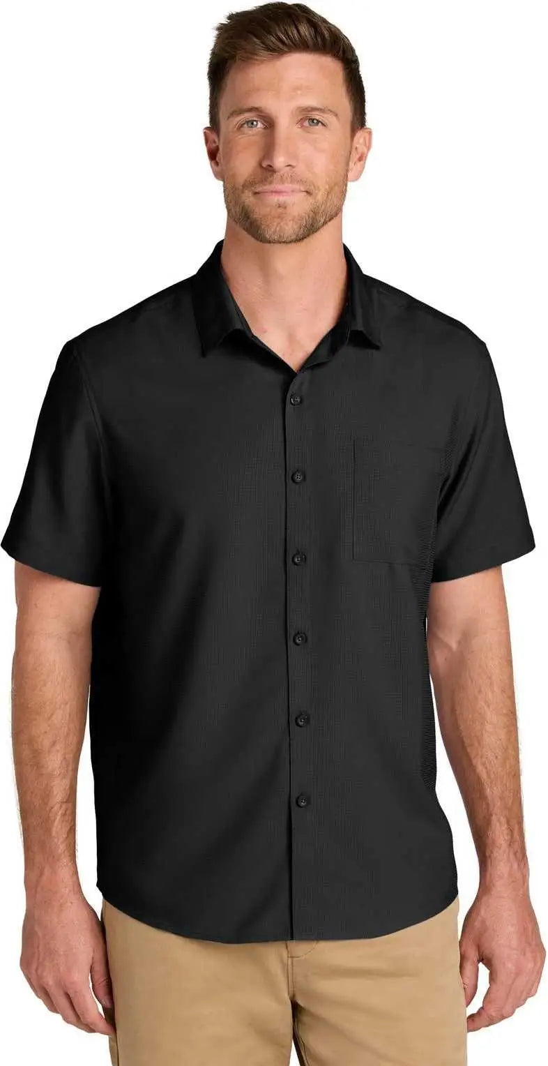 Port Authority W963 Short Sleeve Uv Dockside Shirt - Deep Black - l