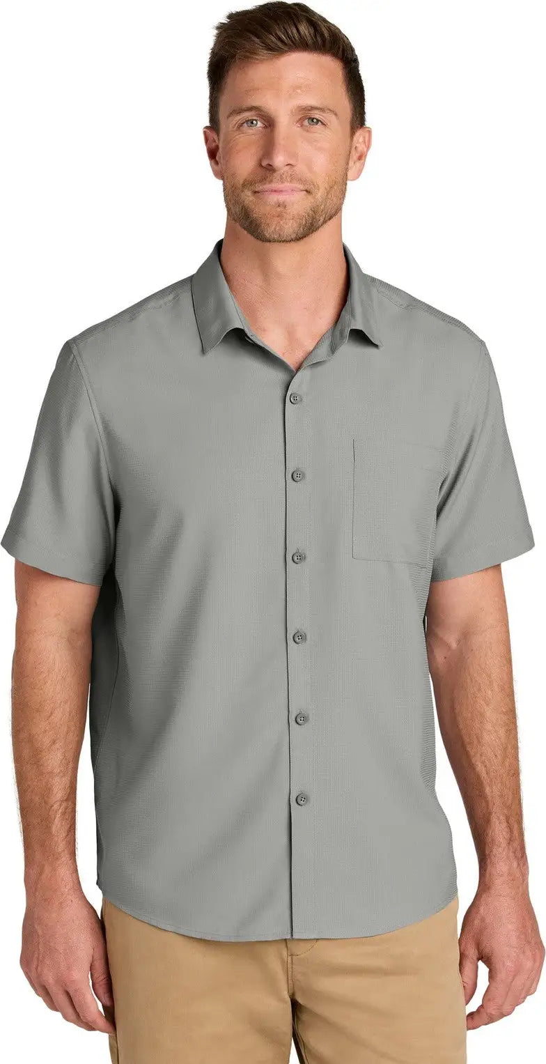 Port Authority W963 Short Sleeve Uv Dockside Shirt - Gusty Gray - Adult Xs