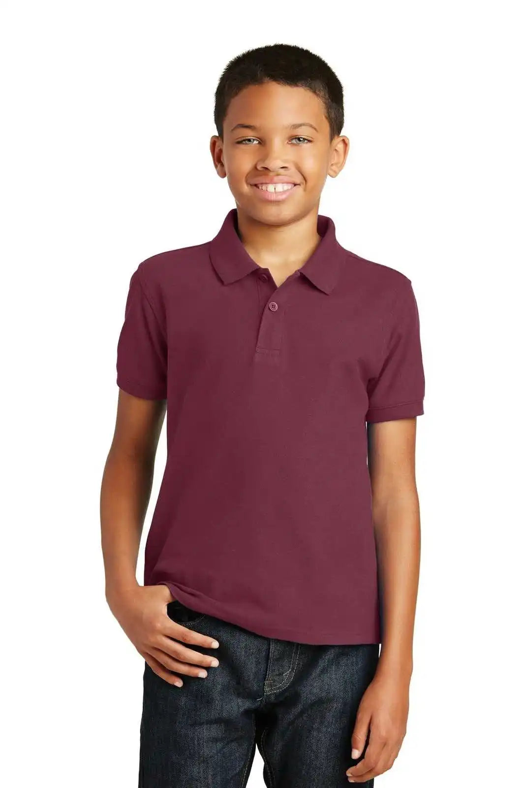 Port Authority Y100 Youth Core Classic Pique Polo Burgundy
