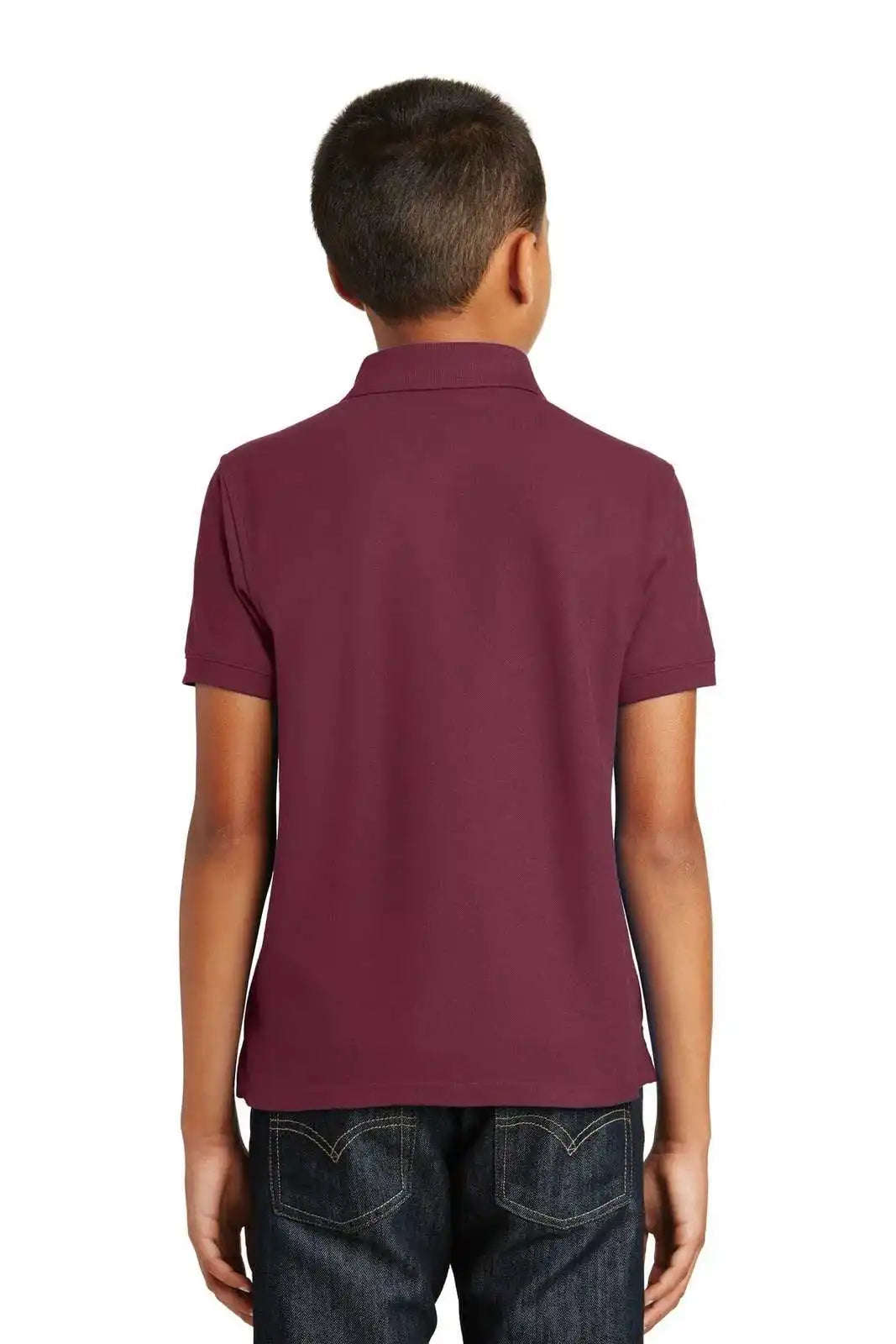 Port Authority Y100 Youth Core Classic Pique Polo Burgundy