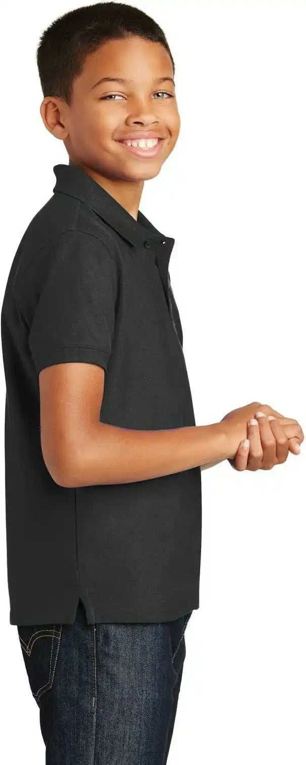 Port Authority Y100 Youth Core Classic Pique Polo Deep Black