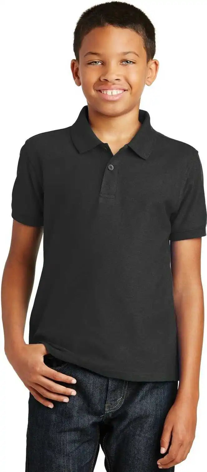 Port Authority Y100 Youth Core Classic Pique Polo Deep Black