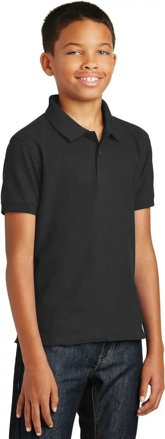 Port Authority Y100 Youth Core Classic Pique Polo Deep Black