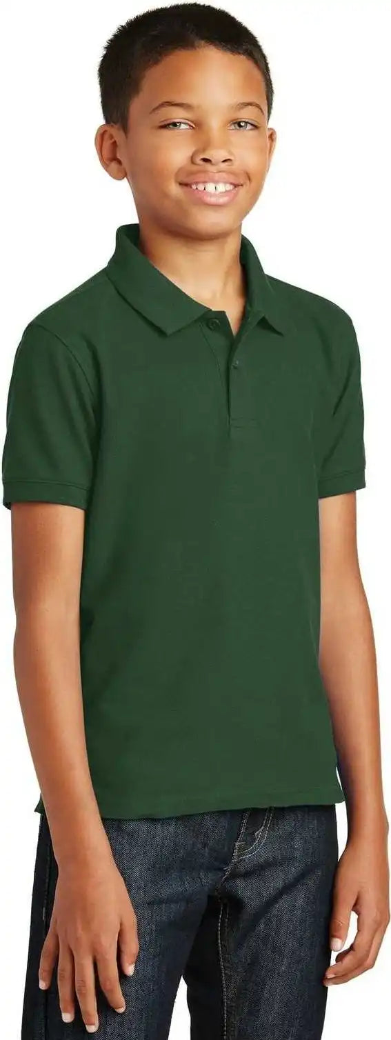 Port Authority Y100 Youth Core Classic Pique Polo Deep Forest Green