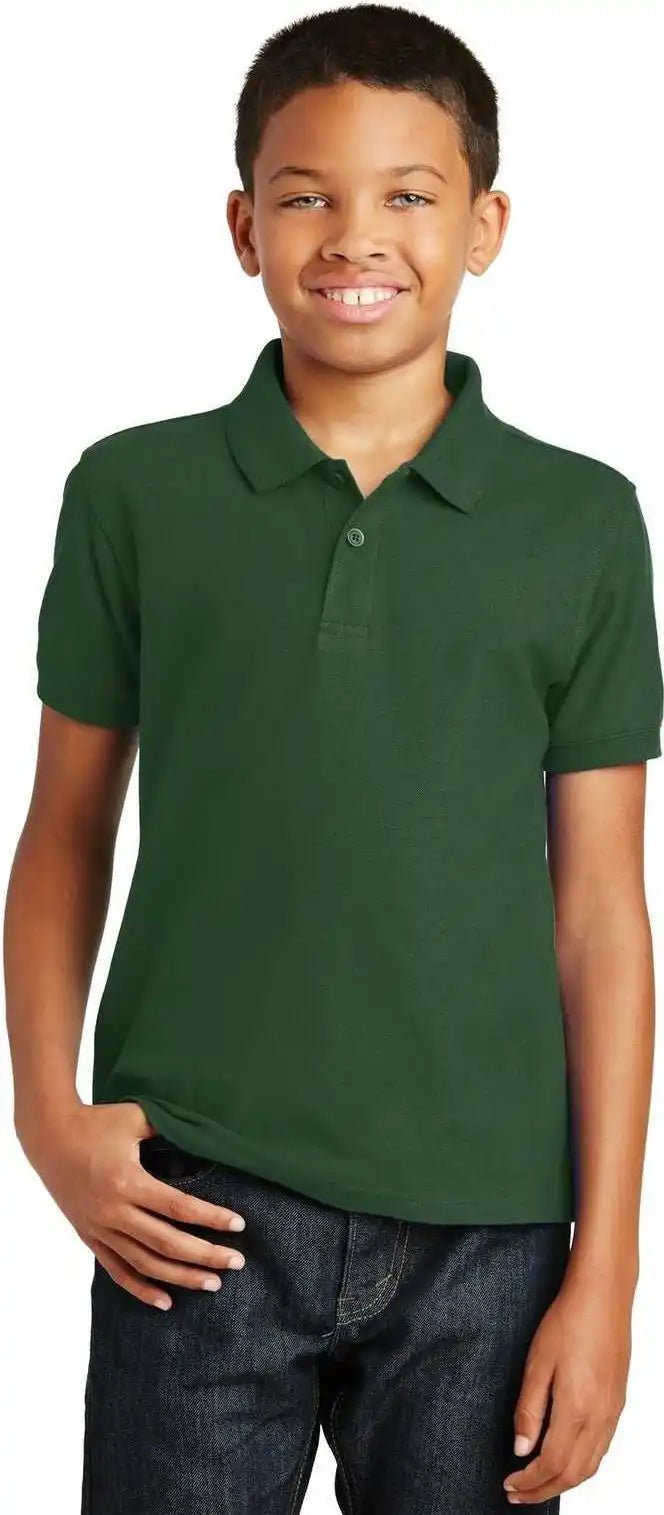 Port Authority Y100 Youth Core Classic Pique Polo Deep Forest Green