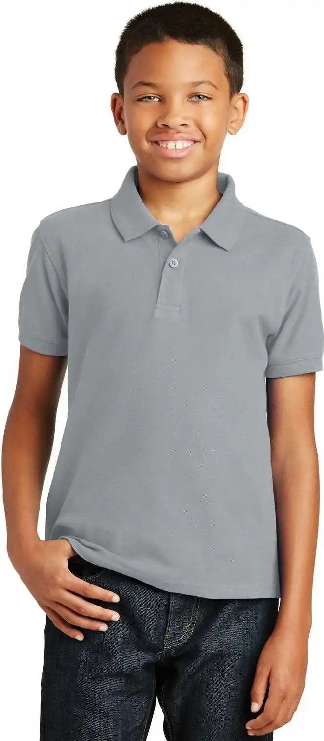 Port Authority Y100 Youth Core Classic Pique Polo Gusty Gray