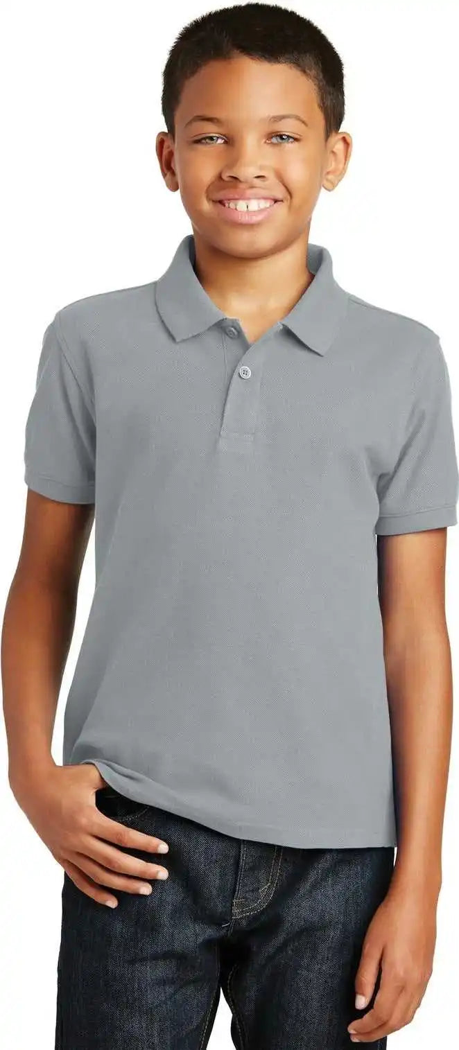 Port Authority Y100 Youth Core Classic Pique Polo - Gusty Grey