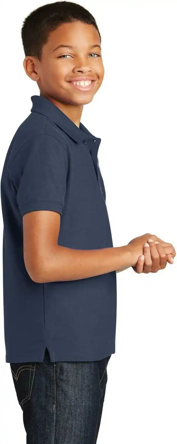 Port Authority Y100 Youth Core Classic Pique Polo River Blue Navy